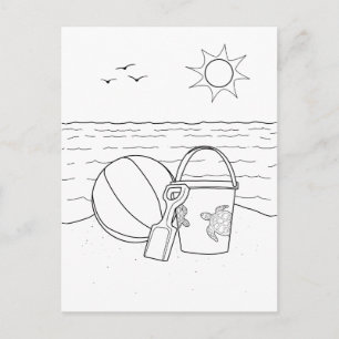 Jouets de plage Carte postale Couleur adulte