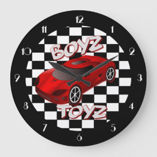 Jouets Jouets Sport Rouge Voiture Mur Horloge 2