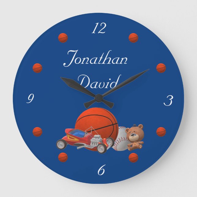 Jouets pour garçon Thème Acrylique Horloge murale (Recto)