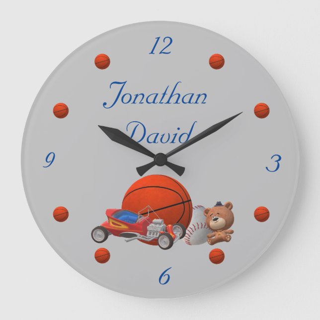Jouets pour garçon Thème Acrylique Horloge murale (Recto)