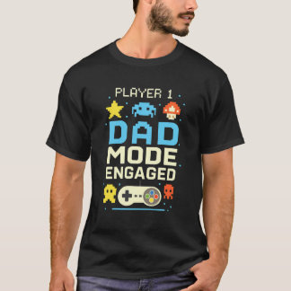 Joueur 1 Papa Mode T-shirt engagé