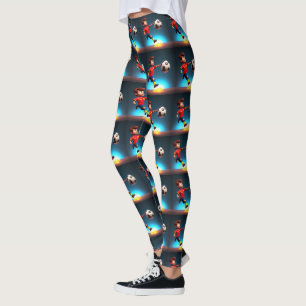 Joueur Animé De Football Avec Boule, Leggings