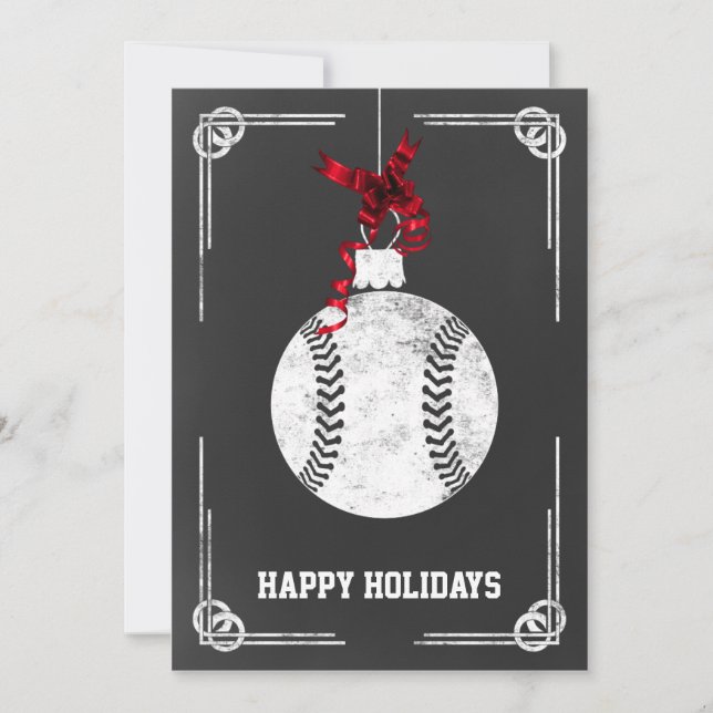 joueur de baseball de tableau noir Cartes de Noël (Devant)