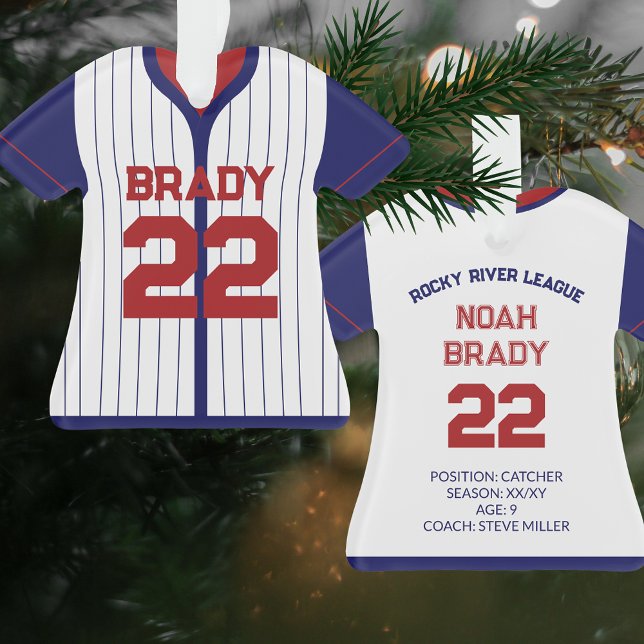 Joueur de baseball Jersey Statistiques Marine Roug (Personalized Baseball Jersey Red Navy Blue & White | Player stats, kid keepsake, team gifts)