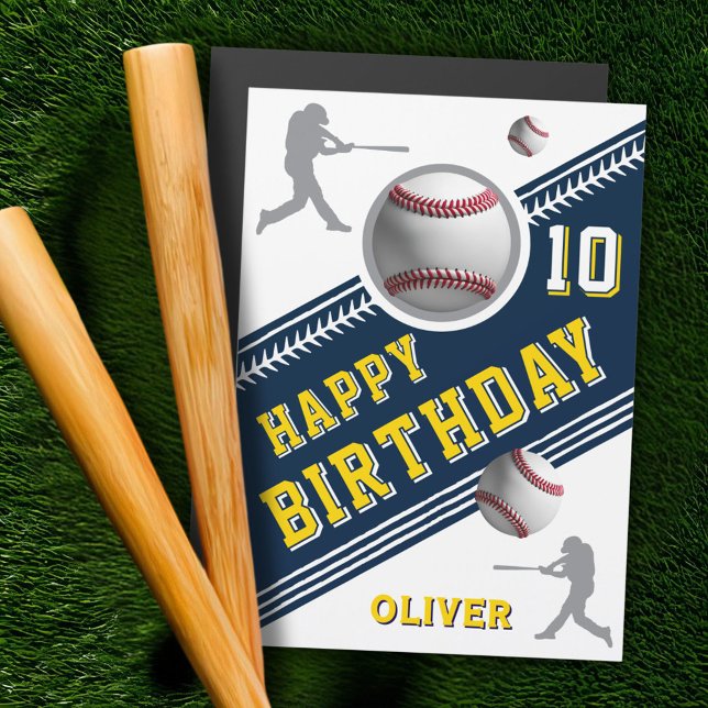Joueur de baseball moderne Carte d'anniversaire à  (Créateur téléchargé)