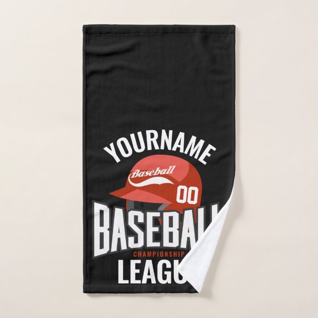 Joueur de baseball personnalisé NOM Équipe Champ C (Serviette à main)