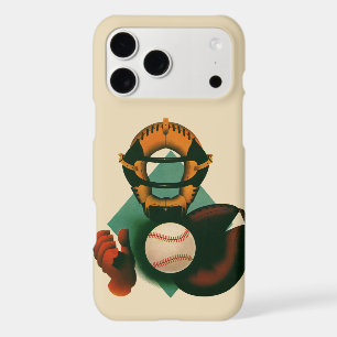 Joueur de baseball vintage, receveur avec gant