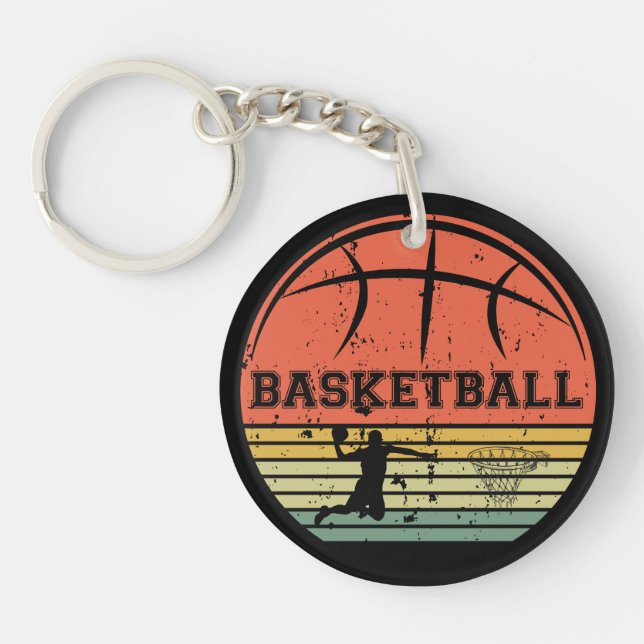 Joueur de basket-ball slunk coucher de soleil rétr (Devant)
