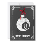 joueur de billard de tableau noir Cartes de Noël