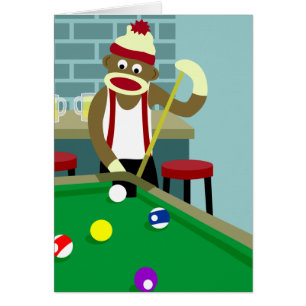 Joueur de billards de piscine de singe de