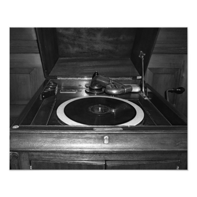 Joueur de disques Antique Photo noir et blanc (Devant)