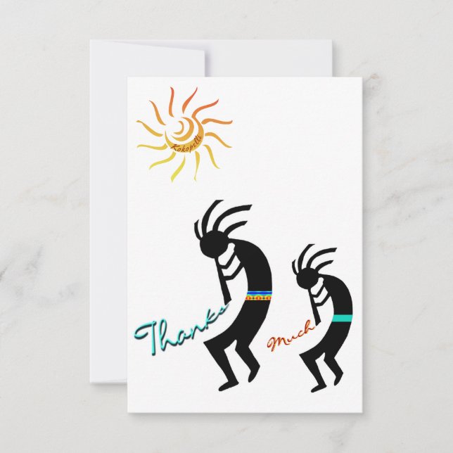 Joueur de flûte Kokopelli Carte de remerciements p (Devant)