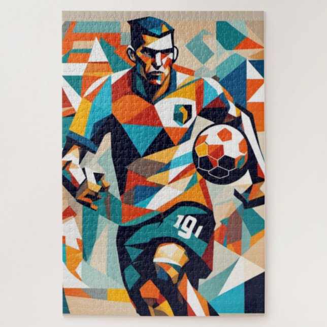 Joueur de football Cubist Jigsaw Puzzle Puzzle (Vertical)