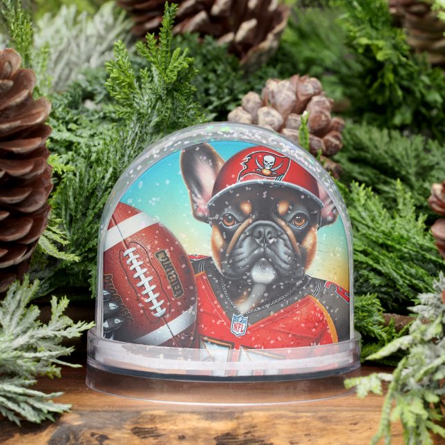 Joueur de football de chien carlin (Hiver)