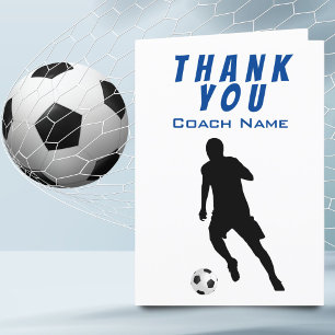 Joueur de football Football Merci bleu carte entra