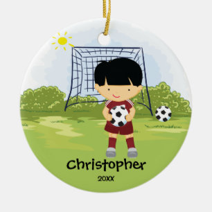Joueur de football mignon Ornement de Noël de spor