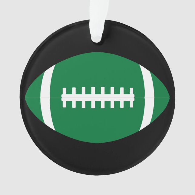 Joueur de football noir et vert Ornement de Noël (devant)