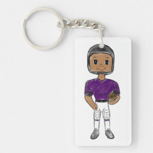 joueur de football vintage rétro violet noir simpl