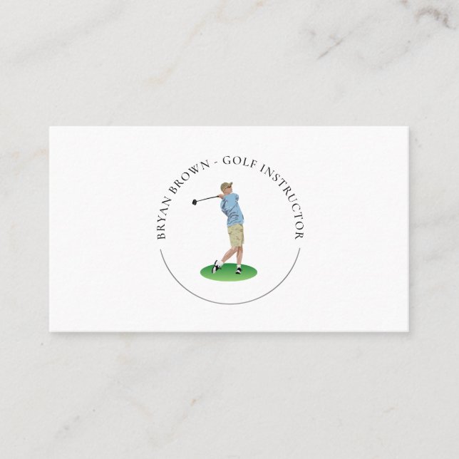 Joueur de golf - Carte de visite instructeur (Devant)