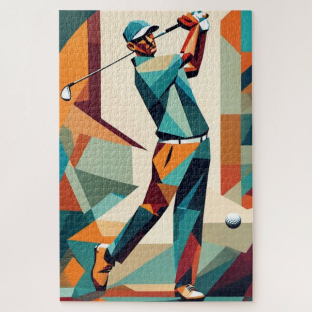 Joueur de golf Cubist Jigsaw Puzzle (Vertical)