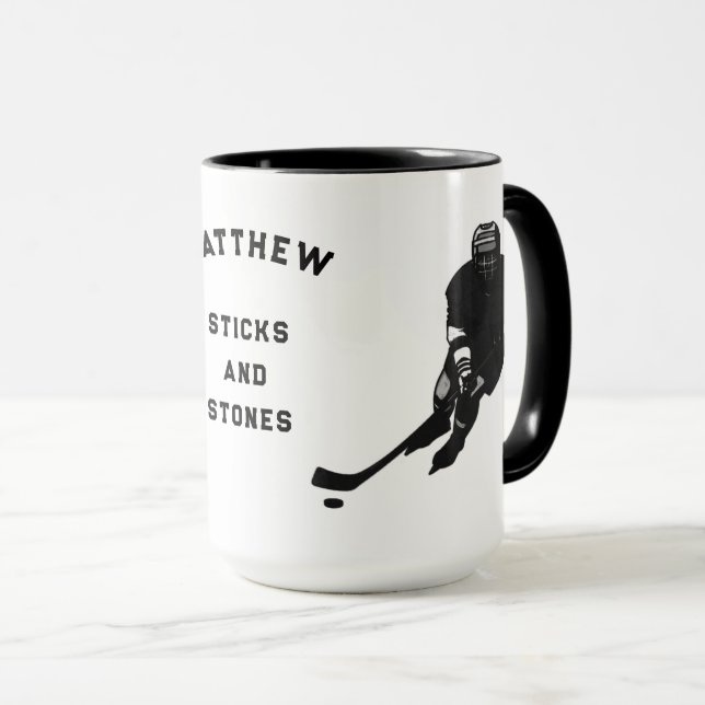 Joueur de hockey personnalisé Mug cadeau (Devant droit)