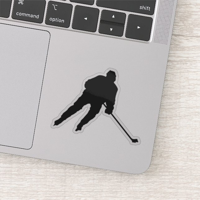 Joueur de hockey sur glace - autocollant (noir) (Détail)