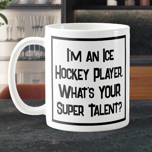 Joueur de hockey sur glace Super Talent. Café Mug (Créateur téléchargé)