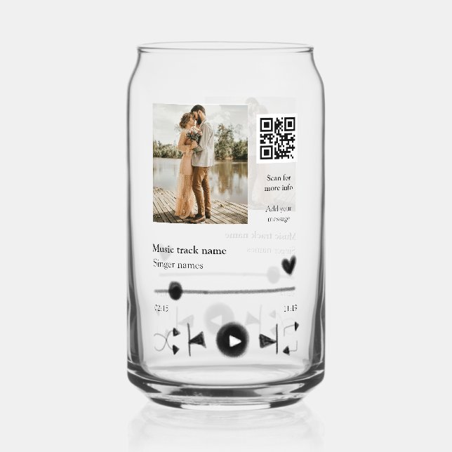 Joueur de musique couple personnalisé amour q r co (Recto)