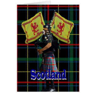 Joueur de pipeau écossais sur le tartan