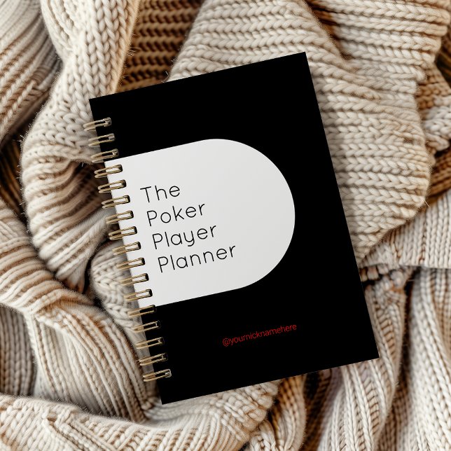Joueur de poker noir et blanc (Black and White Poker Player Planner)