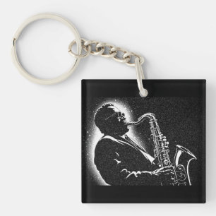 Joueur de saxophone de style graphique NB 50s