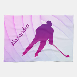 Joueur de serviettes de raie violette de hockey su