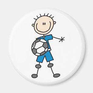 Joueur de soccer bleu Magnet
