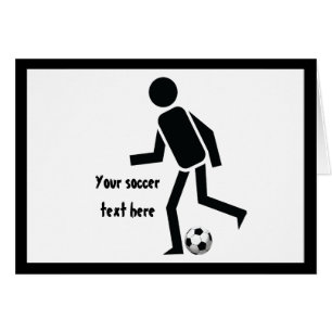 Joueur de soccer et bille carte personnalisée