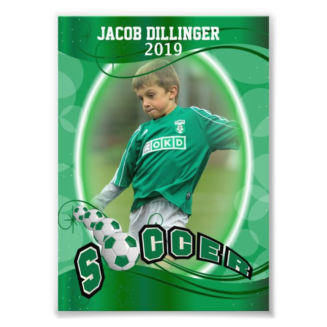Joueur de soccer - Modèle d'impression photo décor (Devant)