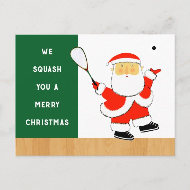 Joueur de squash Cartes de sport de Noël (Devant)