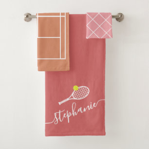 Joueur de tennis Clay Court Neutres Monogramme Nom