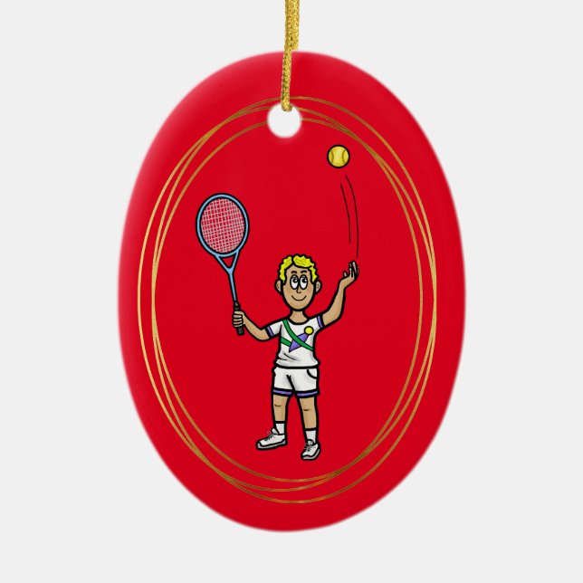 Joueur de tennis masculin de Blonde Ornement de No (Devant)