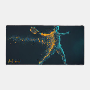 Joueur de tennis masculin frappant la balle