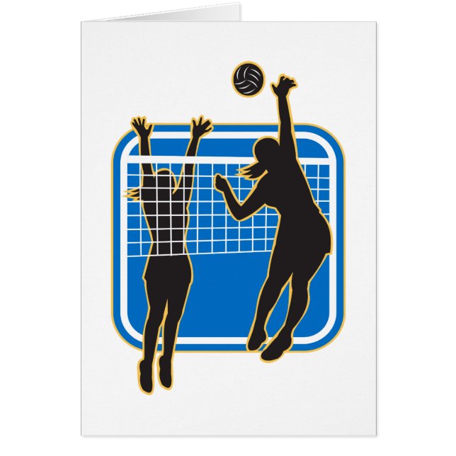 Joueur de volleyball clouant bloquant la boule (Devant)