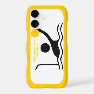 Joueur de water-polo noir silhouette jaune personn