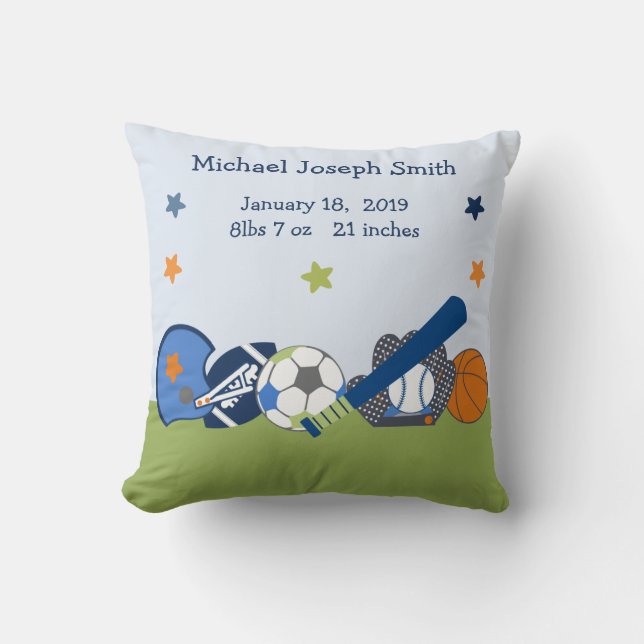 Joueur sportif Nursery Keepsaké Coussin (Recto)