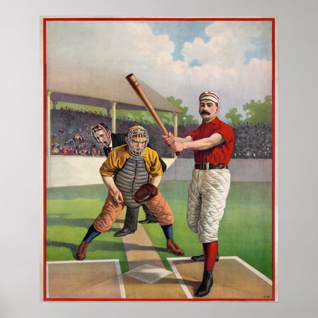 Joueurs de baseball vintage  Affiche (Devant)