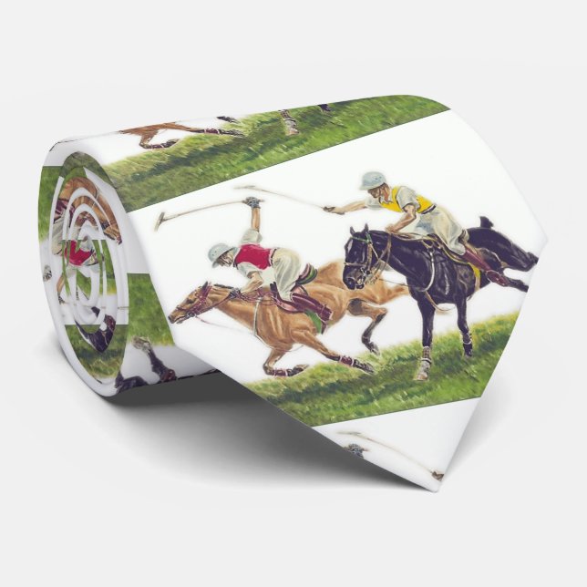 Joueurs de polo de chevaux Imprimer la cravate (Roulé)