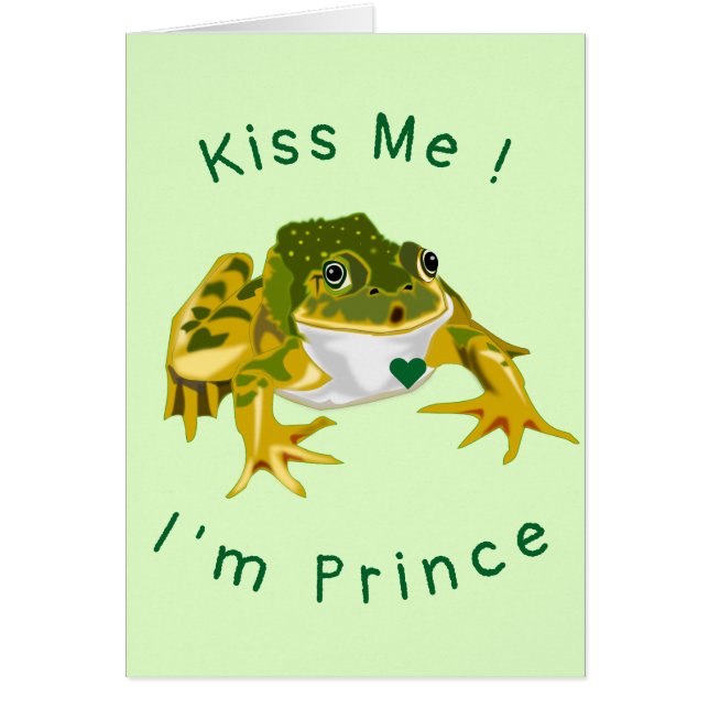 Joueuse carte de la Saint-Valentin Kiss Me Frog Pr (Devant)