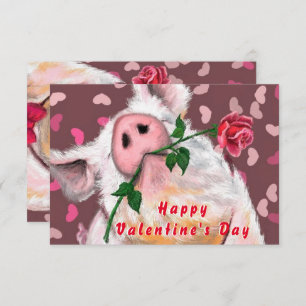 Joueuse carte de Saint Valentin Rose de porc Gentl
