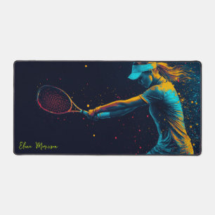 Joueuse de tennis frappant la balle