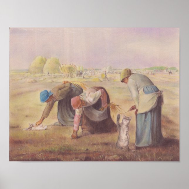 Jouez avec les chats Jean-François Millet Poster (Front)