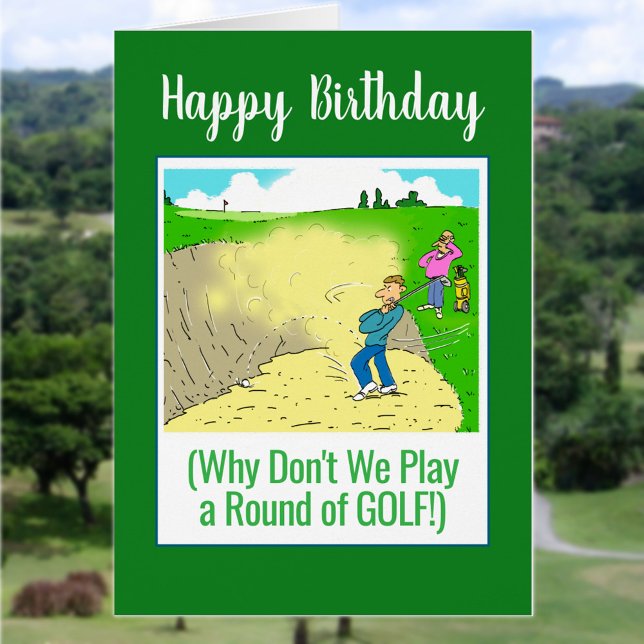 Jouons au golf. Amusant Joyeux Golfeur d'anniversa (Créateur téléchargé)