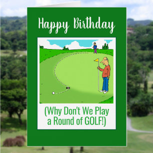 Jouons au golf. Joyeux golfeur d'anniversaire